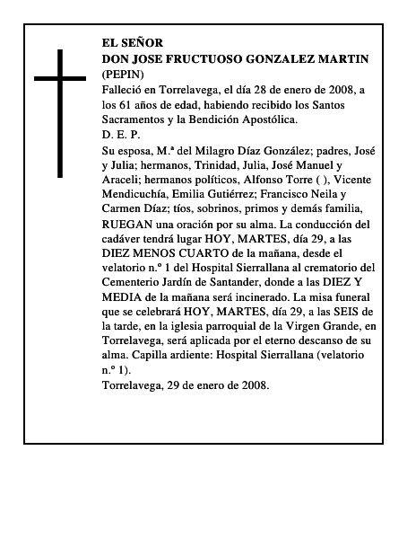 DON JOSE FRUCTUOSO GONZALEZ MARTIN
