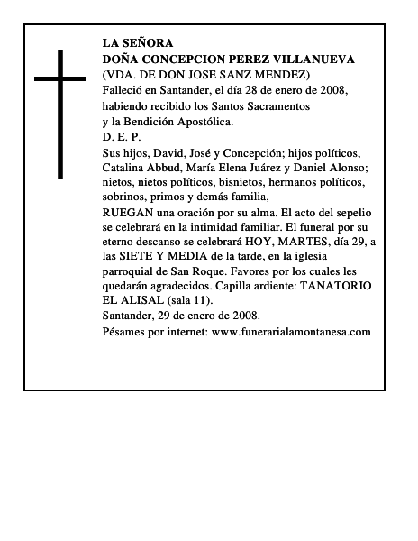 DOÑA CONCEPCION PEREZ VILLANUEVA
