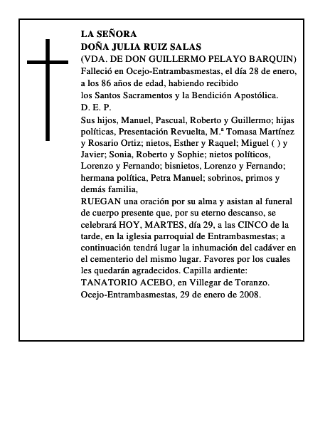 DOÑA JULIA RUIZ SALAS