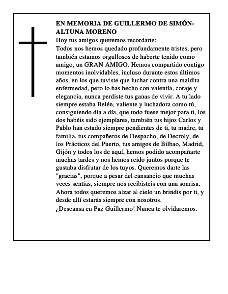 En memoria de Guillermo de Simón-Altuna Moreno