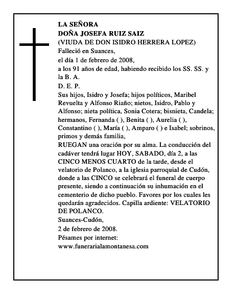 DOÑA JOSEFA RUIZ SAIZ