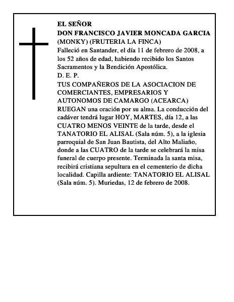 DON FRANCISCO JAVIER MONCADA GARCIA