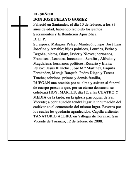 DON JOSE PELAYO GOMEZ