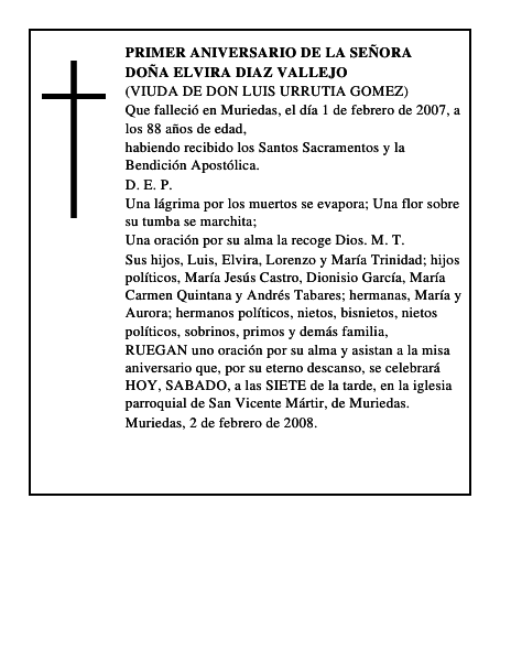 DOÑA ELVIRA DIAZ VALLEJO