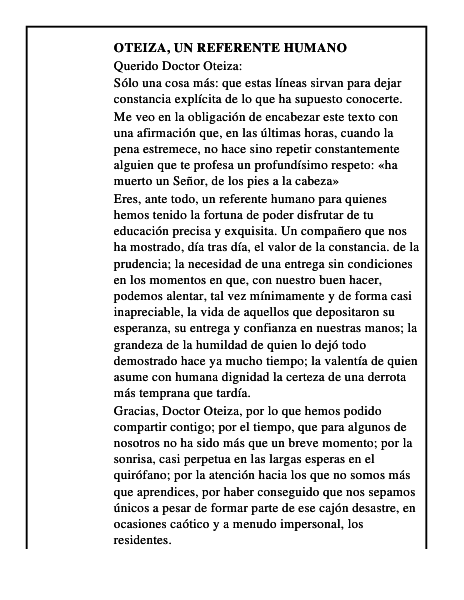 Oteiza, un referente humano