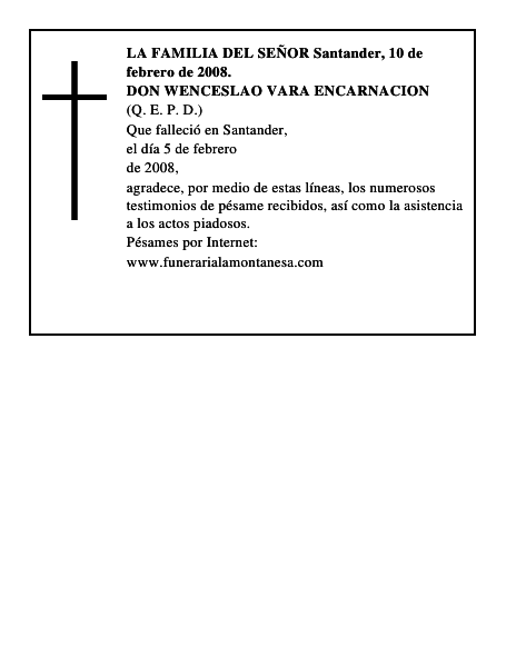 DON WENCESLAO VARA ENCARNACION