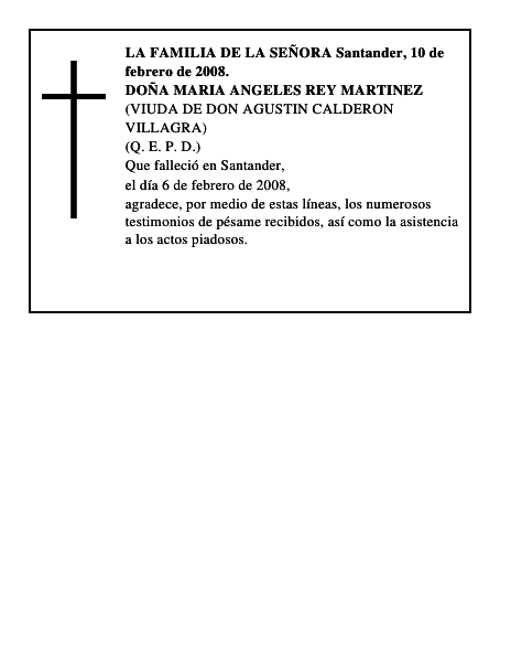 DOÑA MARIA ANGELES REY MARTINEZ