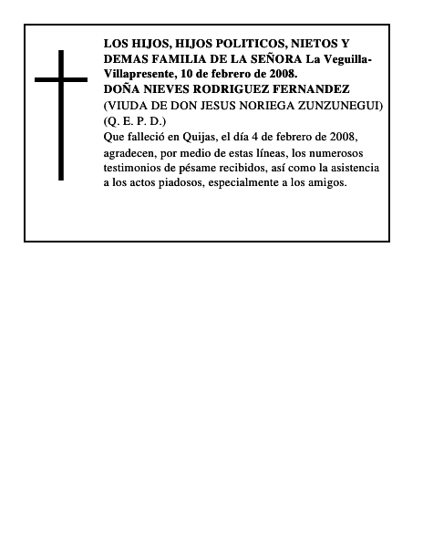 DOÑA NIEVES RODRIGUEZ FERNANDEZ