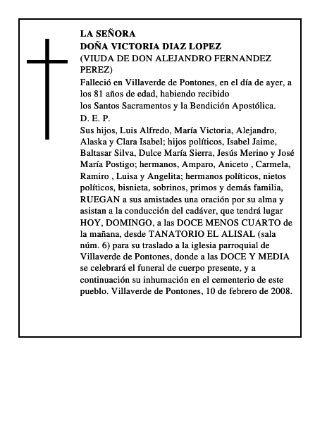 DOÑA VICTORIA DIAZ LOPEZ