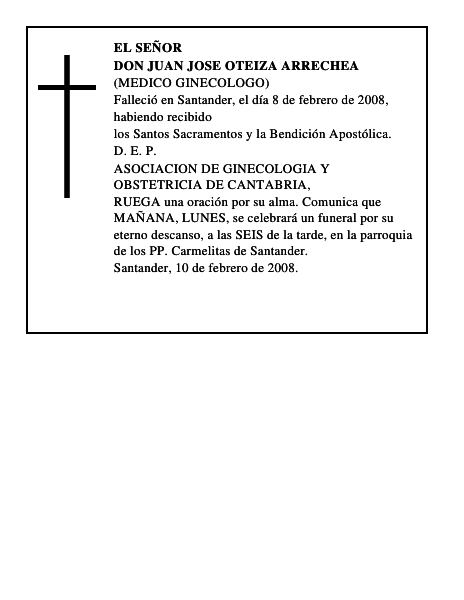 DON JUAN JOSE OTEIZA ARRECHEA