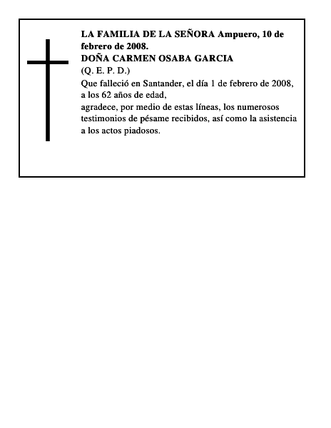 DOÑA CARMEN OSABA GARCIA