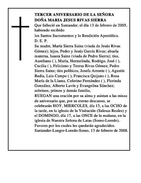 DOÑA MARIA JESUS RIVAS SIERRA