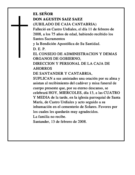 DON AGUSTIN SAIZ SAEZ