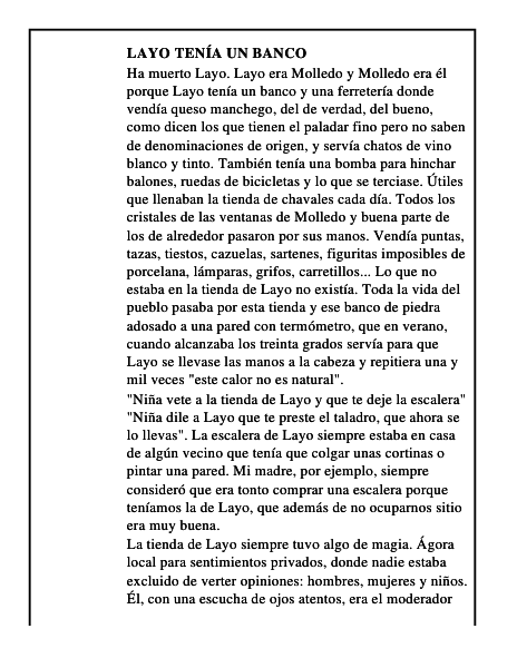 Layo tenía un banco
