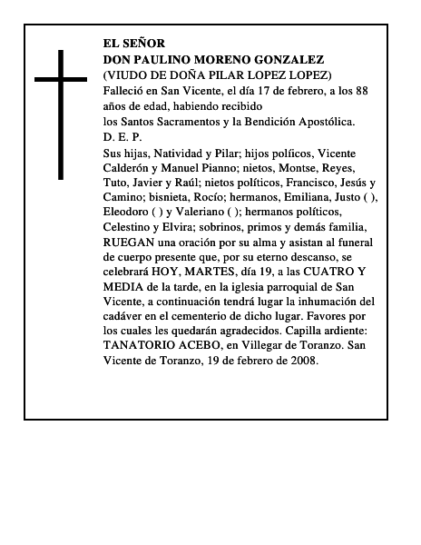 DON PAULINO MORENO GONZALEZ
