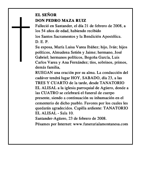 DON PEDRO MAZA RUIZ