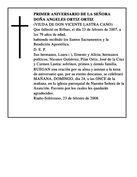 DOÑA ANGELES ORTIZ ORTIZ