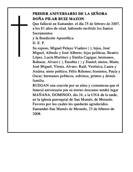 DOÑA PILAR RUIZ MAZON