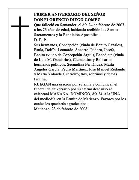 DON FLORENCIO DIEGO GOMEZ