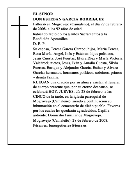 DON ESTEBAN GARCIA RODRIGUEZ