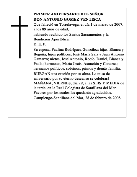 DON ANTONIO GOMEZ VENTISCA