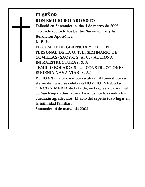DON EMILIO BOLADO SOTO