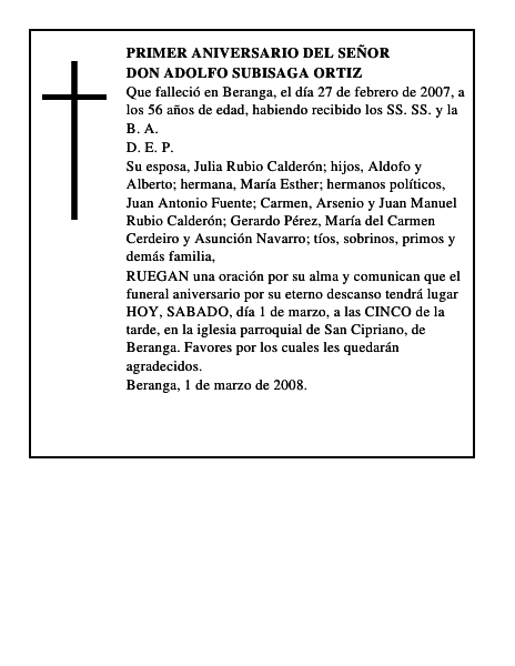 DON ADOLFO SUBISAGA ORTIZ
