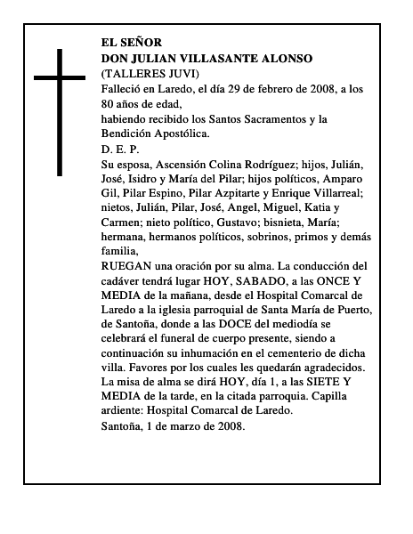 DON JULIAN VILLASANTE ALONSO