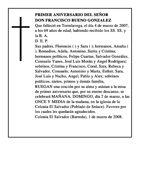 DON FRANCISCO BUENO GONZALEZ