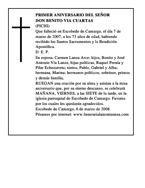 DON BENITO VIA CUARTAS