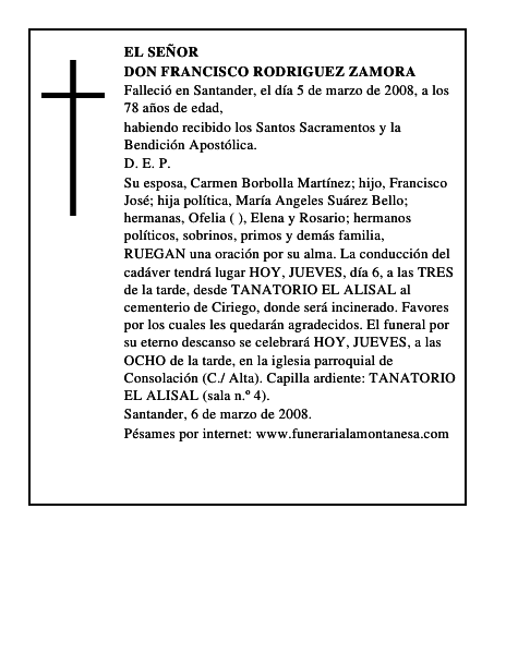 DON FRANCISCO RODRIGUEZ ZAMORA