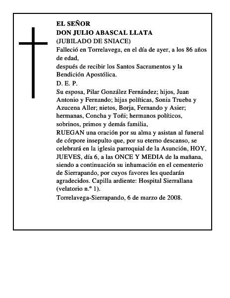 DON JULIO ABASCAL LLATA