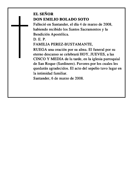 DON EMILIO BOLADO SOTO