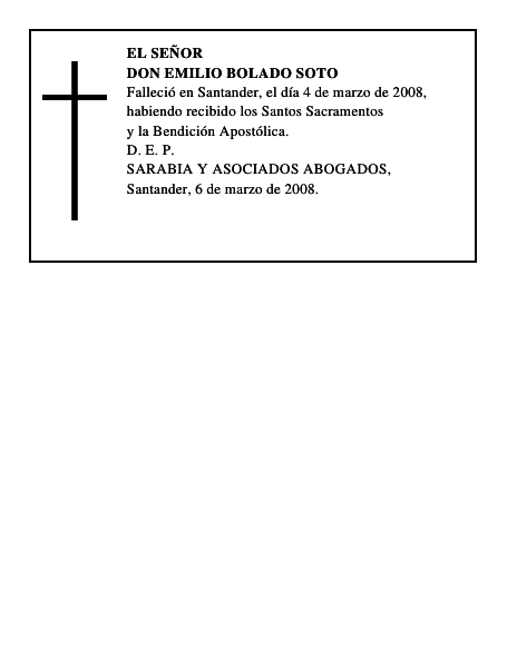 DON EMILIO BOLADO SOTO