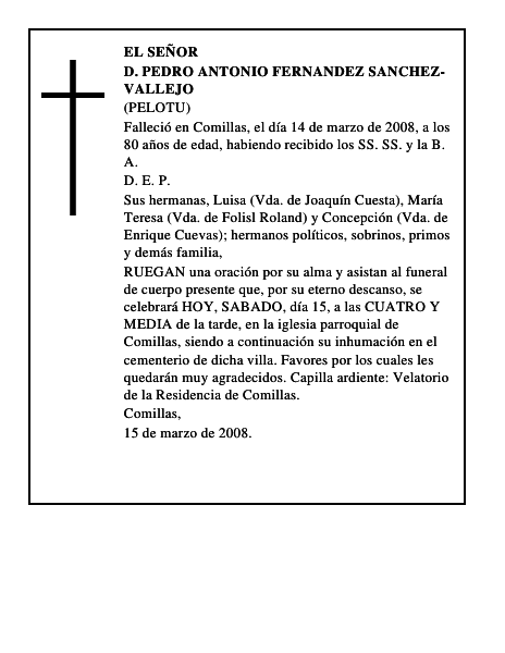 D. PEDRO ANTONIO FERNANDEZ SANCHEZ-VALLEJO