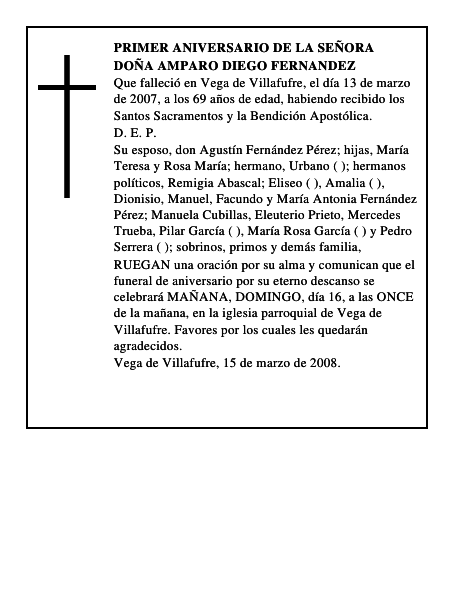DOÑA AMPARO DIEGO FERNANDEZ