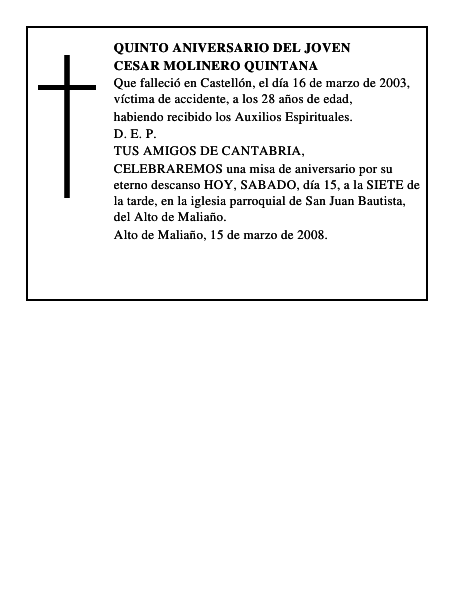 CESAR MOLINERO QUINTANA