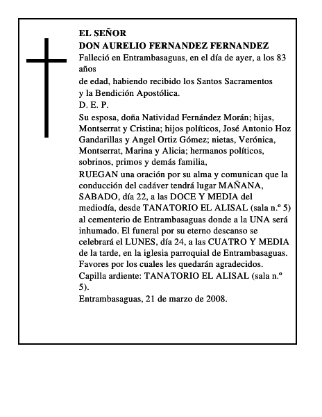 DON AURELIO FERNANDEZ FERNANDEZ
