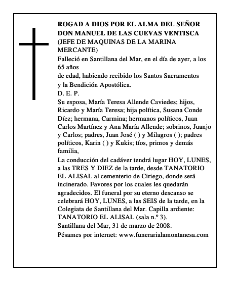 DON MANUEL DE LAS CUEVAS VENTISCA