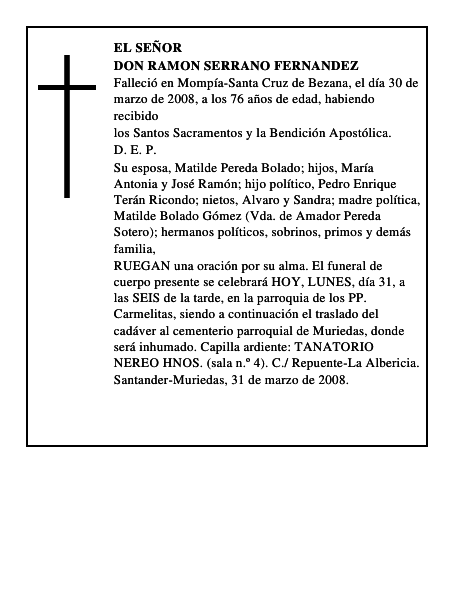 DON RAMON SERRANO FERNANDEZ