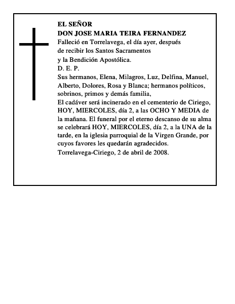 DON JOSE MARIA TEIRA FERNANDEZ