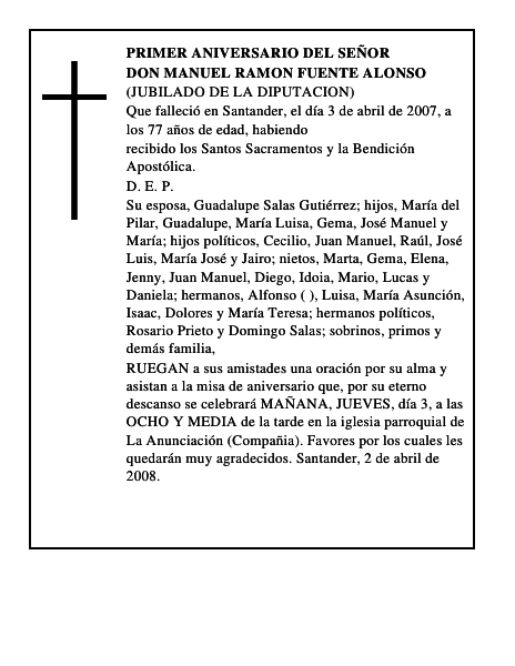 DON MANUEL RAMON FUENTE ALONSO