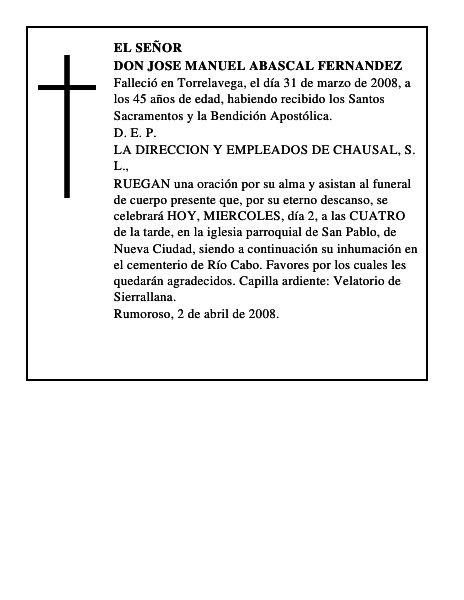 DON JOSE MANUEL ABASCAL FERNANDEZ