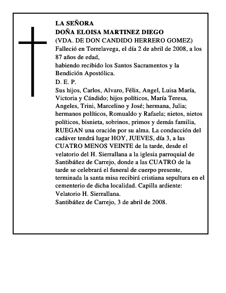 DOÑA ELOISA MARTINEZ DIEGO