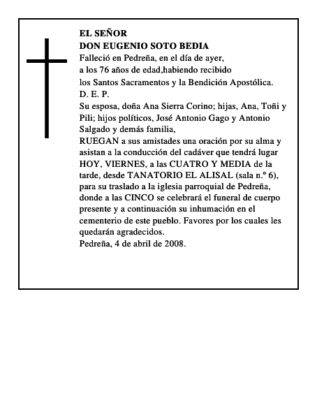 DON EUGENIO SOTO BEDIA