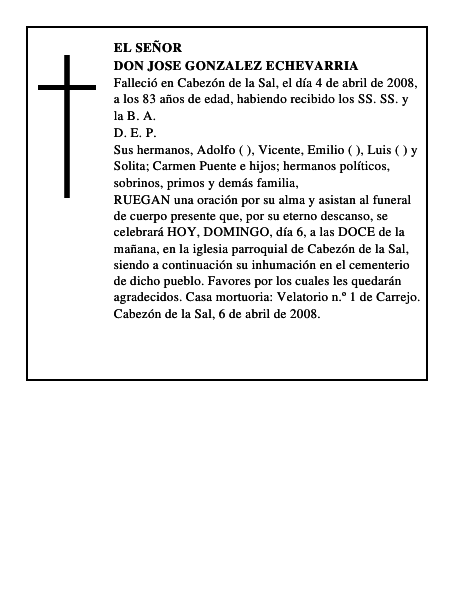 DON JOSE GONZALEZ ECHEVARRIA