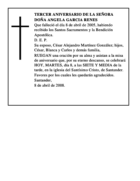 DOÑA ANGELA GARCIA RENES