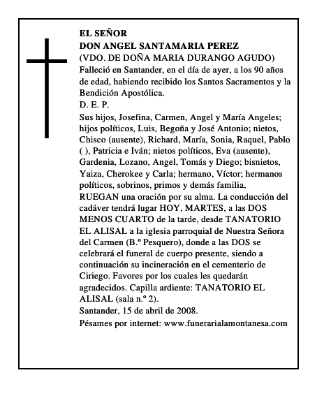 DON ANGEL SANTAMARIA PEREZ