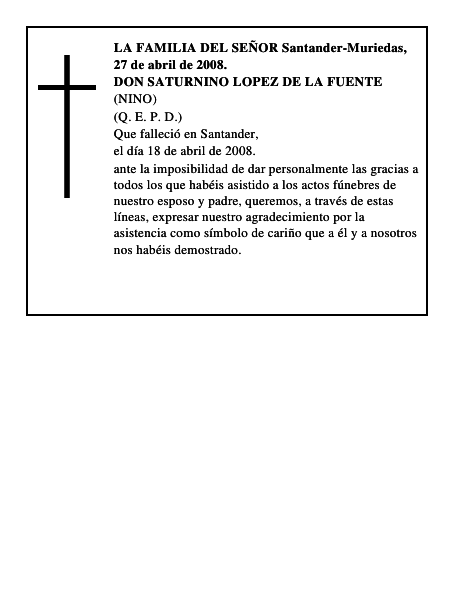 DON SATURNINO LOPEZ DE LA FUENTE