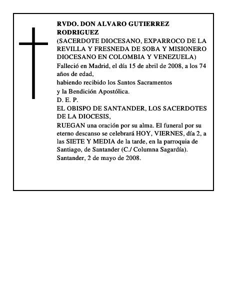 RVDO. DON ALVARO GUTIERREZ RODRIGUEZ